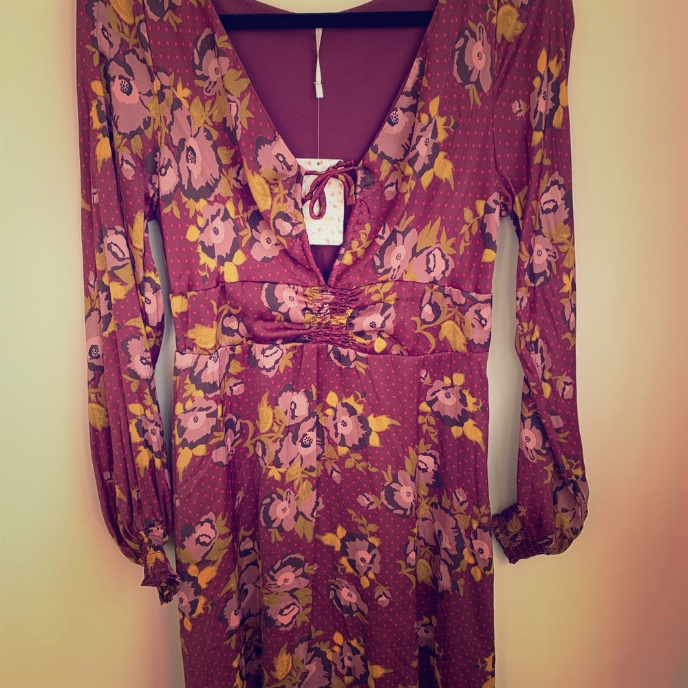 Free People Morning Light Printed Mini Dress